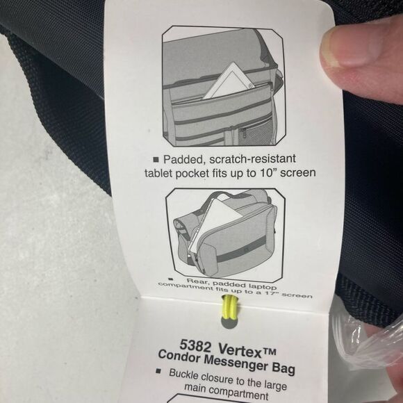 VERTEX 5382 Condor Messenger Bag 18.5X4X12 Black‎ - Picture 9 of 10